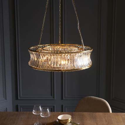 Endon 106811 - Kædeophængt lysekrone 6xE14/6W/230V guld