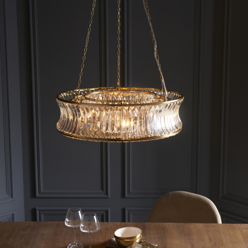 Endon 106811 - Kædeophængt lysekrone 6xE14/6W/230V guld