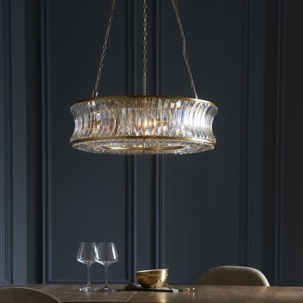 Endon 106811 - Kædeophængt lysekrone 6xE14/6W/230V guld