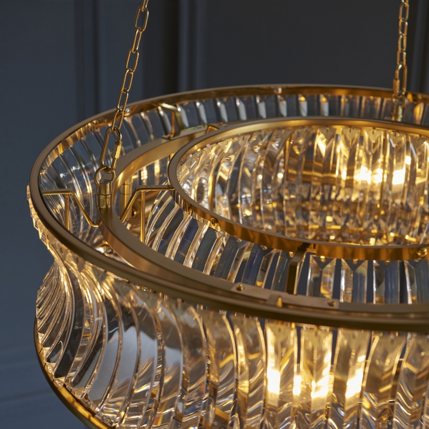 Endon 106811 - Kædeophængt lysekrone 6xE14/6W/230V guld
