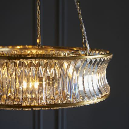 Endon 106811 - Kædeophængt lysekrone 6xE14/6W/230V guld