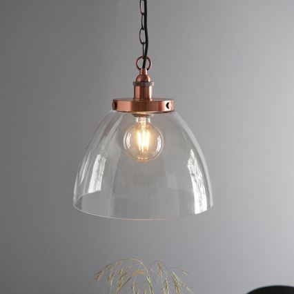 Endon 106895 - Kædeophængt lysekrone HANSEN 1xE27/10W/230V kobberfarvet