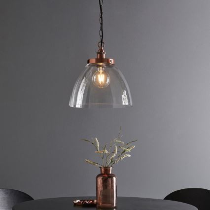Endon 106895 - Kædeophængt lysekrone HANSEN 1xE27/10W/230V kobberfarvet