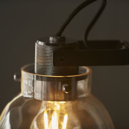Endon 107012 - Bordlampe URBAN 1xE27/10W/230V sort/røget sort
