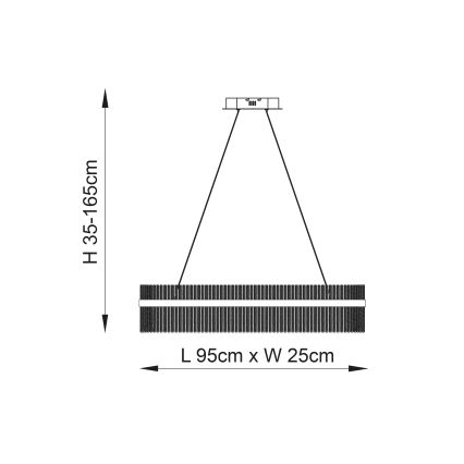 Endon 107109 - LED-lysekrone på wire LED/47W/230V 3000K blank krom