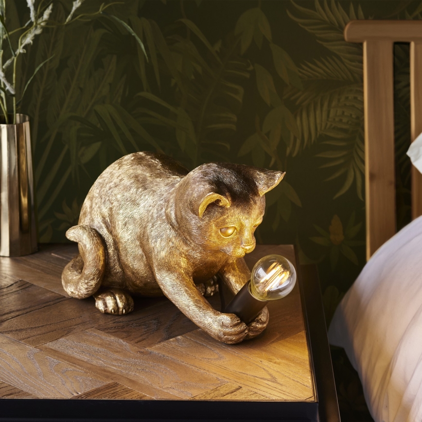 Endon 107389 - Bordlampe KITTEN 1xE14/7W/230V guldfarvet