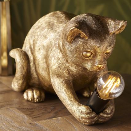 Endon 107389 - Bordlampe KITTEN 1xE14/7W/230V guldfarvet