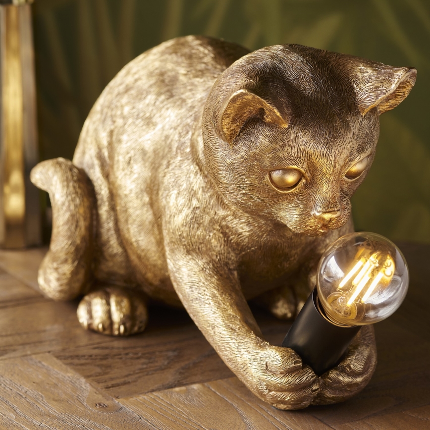 Endon 107389 - Bordlampe KITTEN 1xE14/7W/230V guldfarvet