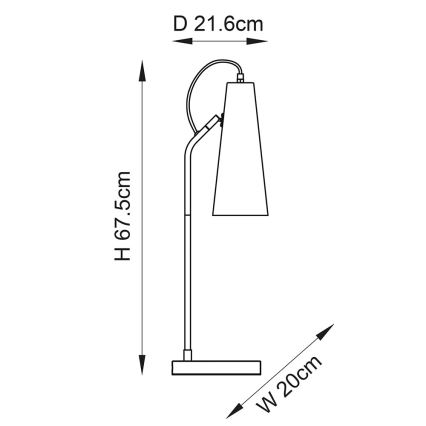 Endon 107527 - Bordlampe KARNA 1xE27/10W/230V messing