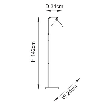 Endon 107609 - Gulvlampe 1xE27/10W/230V messing