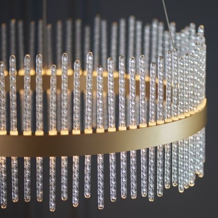 Endon 107671 - LED pendel dæmpbar ADRIEL LED/41W/230V 3000K diameter 51 cm guldfarvet/transparent