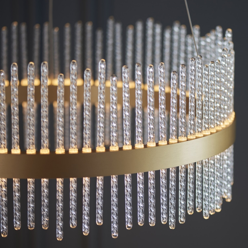 Endon 107671 - LED pendel dæmpbar ADRIEL LED/41W/230V 3000K diameter 51 cm guldfarvet/transparent