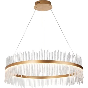 Endon 107672 - ADRIEL LED dæmpbar pendel på wire LED/83W/230V 3000K Ø 89 cm guld/klar