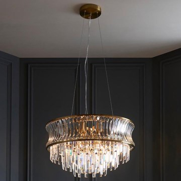 Endon 107785 - Lysekrone med wireophæng 9xE14/6W/230V, guld