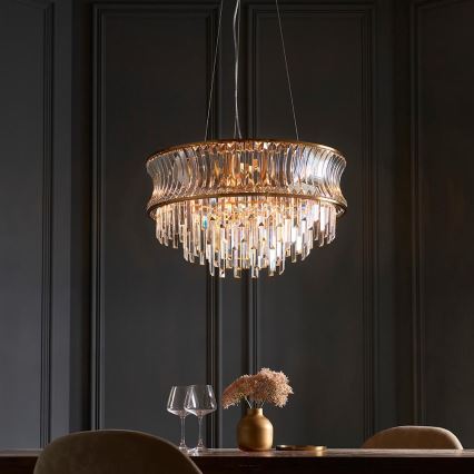 Endon 107785 - Lysekrone med wireophæng 9xE14/6W/230V, guld