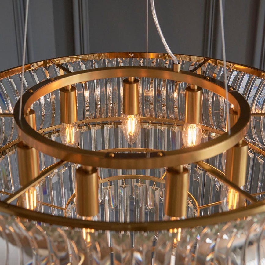 Endon 107785 - Lysekrone med wireophæng 9xE14/6W/230V, guld