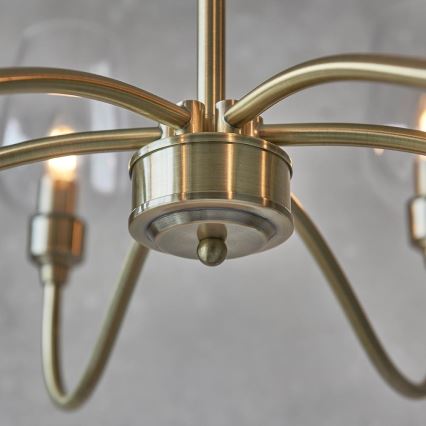 Endon 107791 - Kædeophængt lysekrone 6xE14/6W/230V i messing