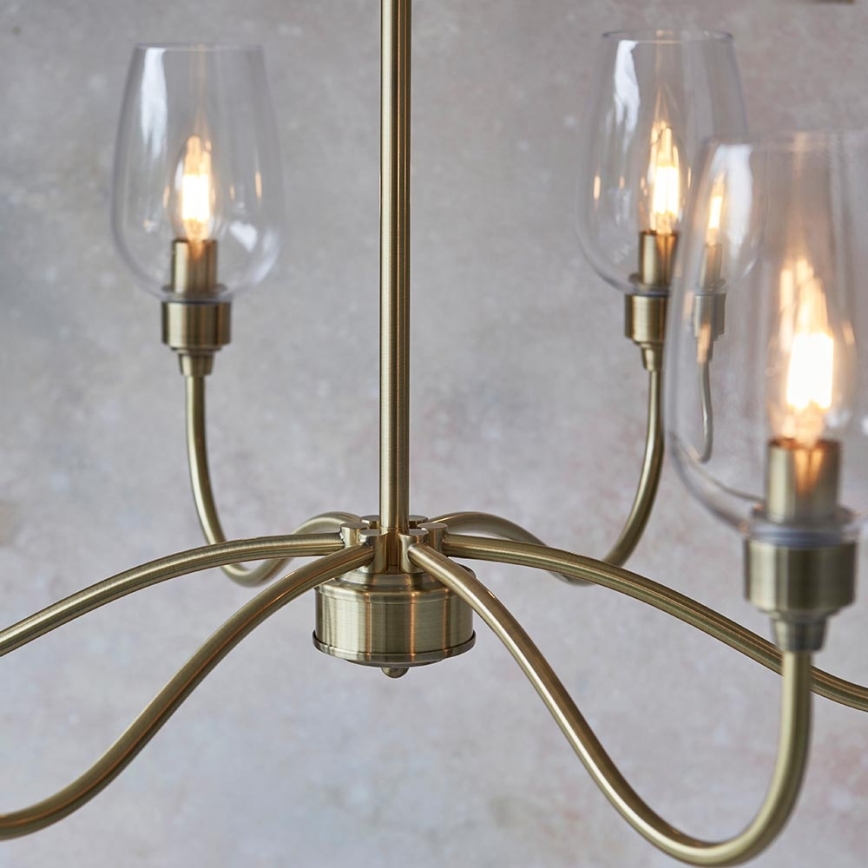 Endon 107791 - Kædeophængt lysekrone 6xE14/6W/230V i messing