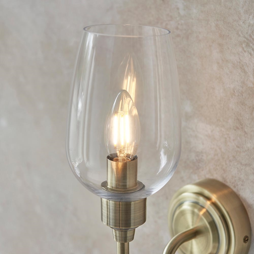 Endon 107792 - Væglampe STOURTON 1xE14/6W/230V messing