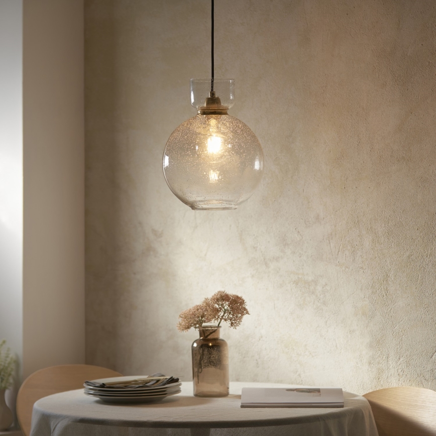 Endon 107948 - Pendel med wireophæng 1xE27/10W/230V guld/røget grå