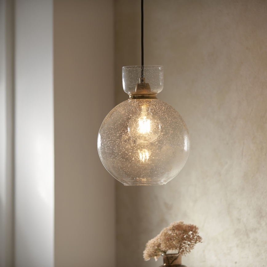 Endon 107948 - Pendel med wireophæng 1xE27/10W/230V guld/røget grå