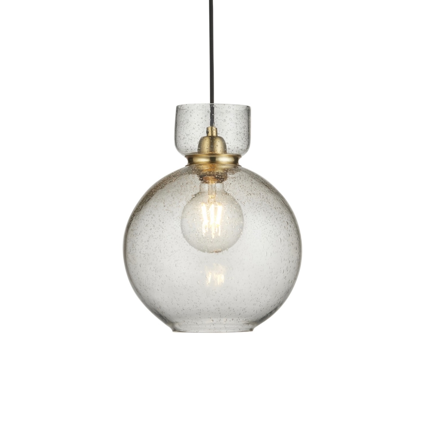 Endon 107948 - Pendel med wireophæng 1xE27/10W/230V guld/røget grå