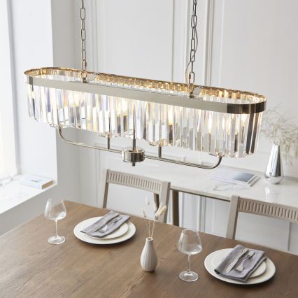 Endon 109058 - Lysekrone på kæde 4xE14/6W/230V blank krom