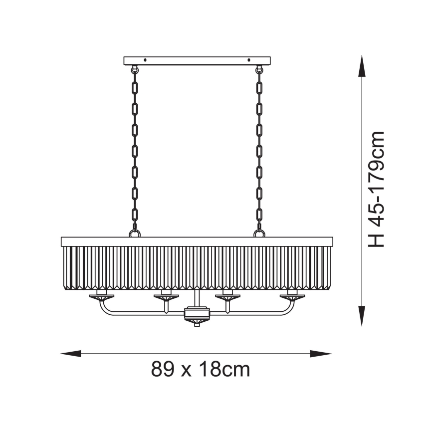 Endon 109058 - Lysekrone på kæde 4xE14/6W/230V blank krom