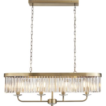 Endon 110539 - Kædeophængt lysekrone CHESTERFIELD 4xE14/6W/230V messing