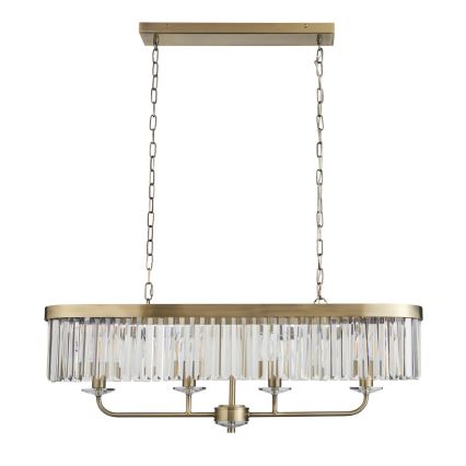 Endon 110539 - Kædeophængt lysekrone CHESTERFIELD 4xE14/6W/230V messing