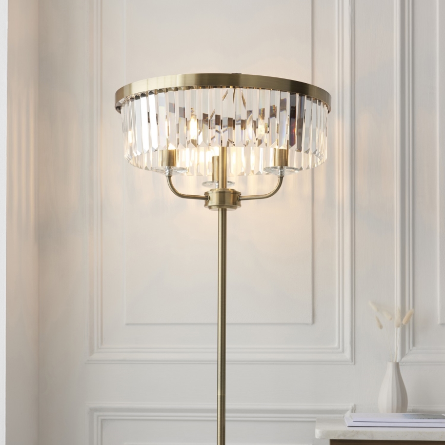 Endon 110644 - Gulvlampe CHESTERFIELD 3xE14/6W/230V messing