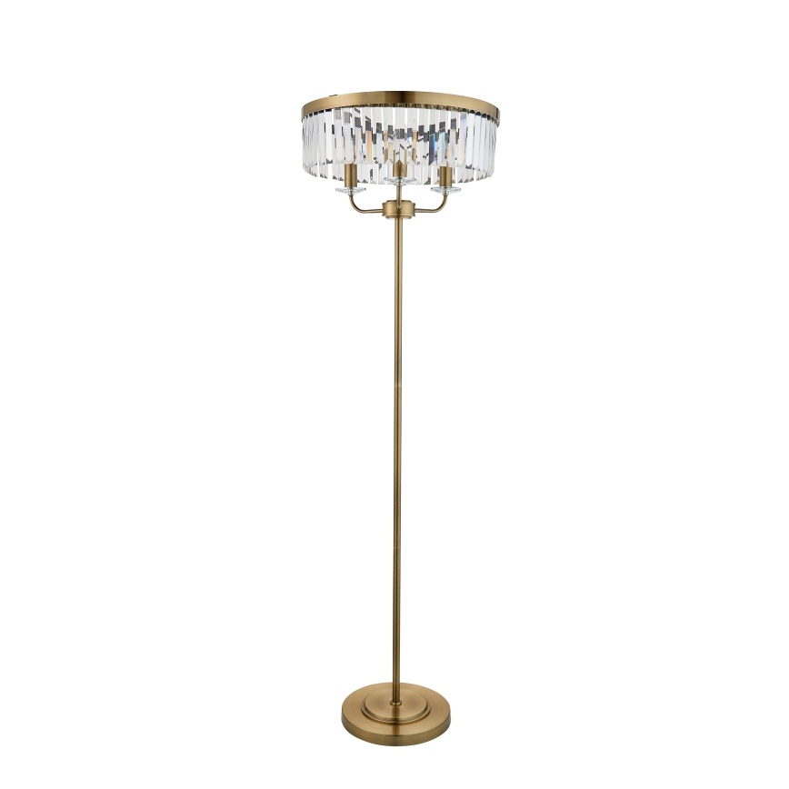 Endon 110644 - Gulvlampe CHESTERFIELD 3xE14/6W/230V messing