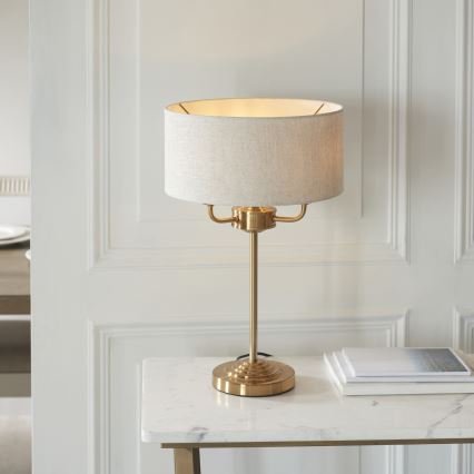 Endon 110721 - Bordlampe HIGHCLERE 3xE14/18W/230V beige/messing