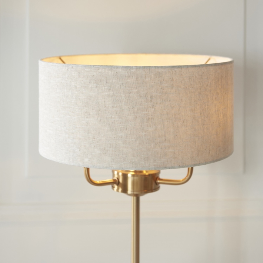 Endon 110721 - Bordlampe HIGHCLERE 3xE14/18W/230V beige/messing