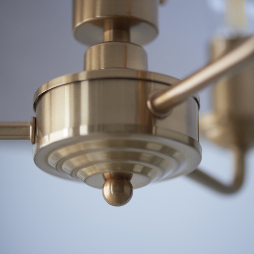 Endon 110723 - Pendel med kædeophæng HIGHCLERE 3xE14/40W/230V beige/messing