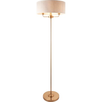 Endon 110724 - Gulvlampe HIGHCLERE 1xE14/40W/230V beige/messing