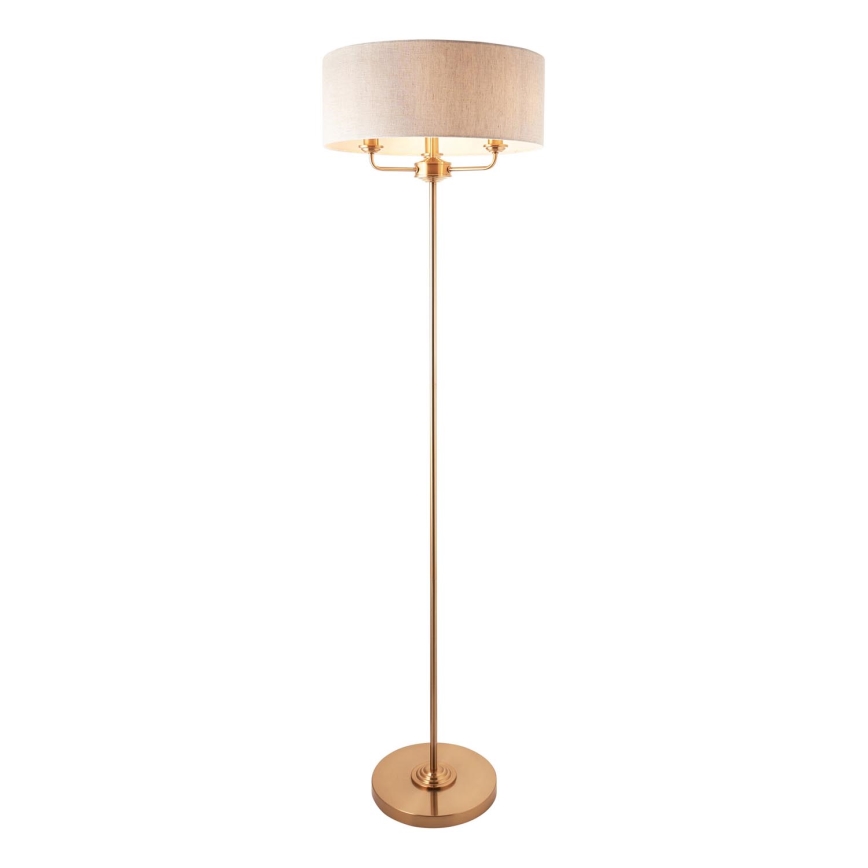 Endon 110724 - Gulvlampe HIGHCLERE 1xE14/40W/230V beige/messing