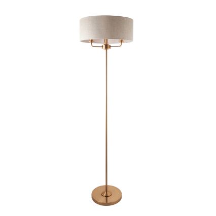Endon 110724 - Gulvlampe HIGHCLERE 1xE14/40W/230V beige/messing