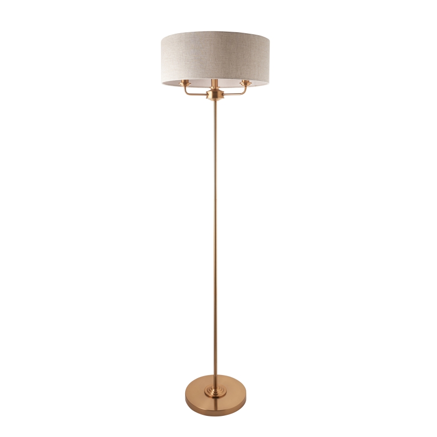 Endon 110724 - Gulvlampe HIGHCLERE 1xE14/40W/230V beige/messing