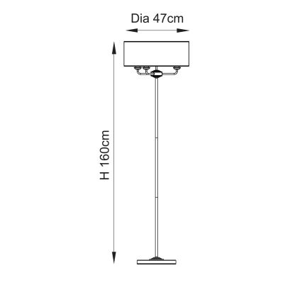 Endon 110724 - Gulvlampe HIGHCLERE 1xE14/40W/230V beige/messing