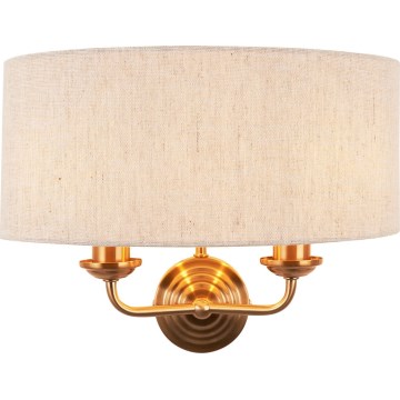 Endon 110726 - Væglampe HIGHCLERE 2xE14/40W/230V beige/messing