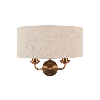 Endon 110726 - Væglampe HIGHCLERE 2xE14/40W/230V beige/messing