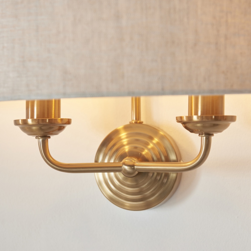 Endon 110726 - Væglampe HIGHCLERE 2xE14/40W/230V beige/messing