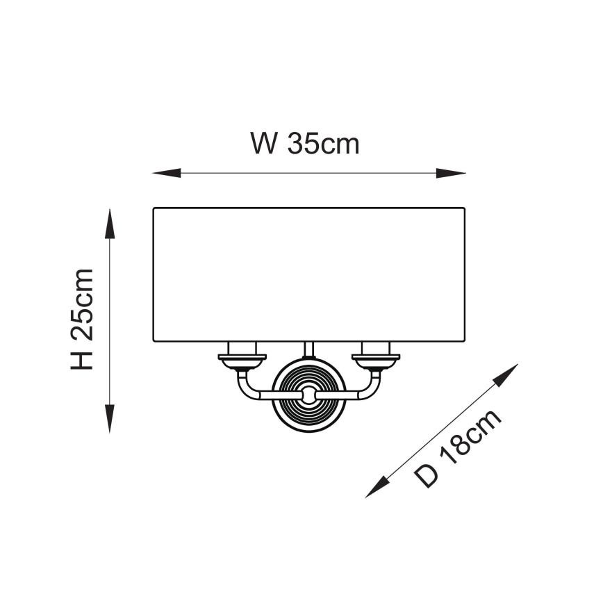 Endon 110726 - Væglampe HIGHCLERE 2xE14/40W/230V beige/messing