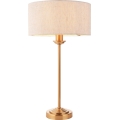 Endon 110728 - Bordlampe HIGHCLERE 1xE14/7W/230V beige/messing Ø 25 cm