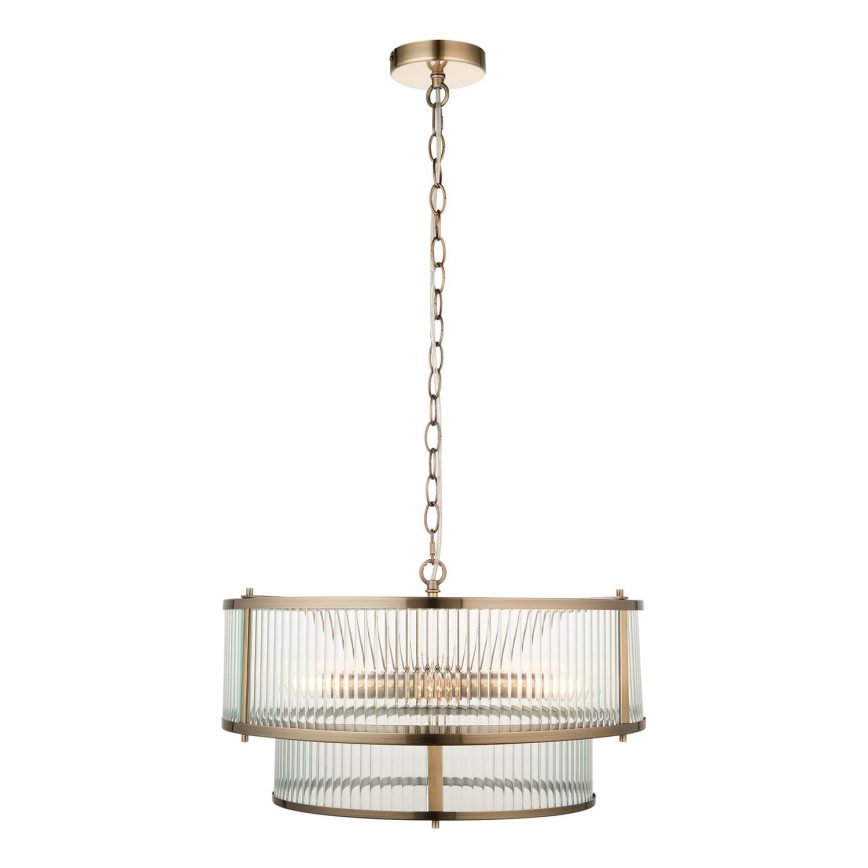 Endon 110944 - Kædeophængt lysekrone RIDGETON 5xE14/6W/230V messing