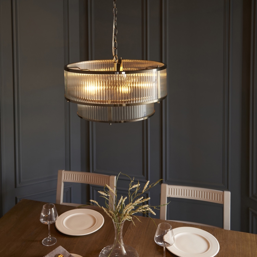 Endon 110944 - Kædeophængt lysekrone RIDGETON 5xE14/6W/230V messing