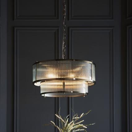 Endon 110944 - Kædeophængt lysekrone RIDGETON 5xE14/6W/230V messing