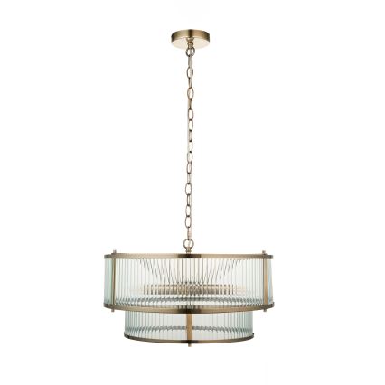 Endon 110944 - Kædeophængt lysekrone RIDGETON 5xE14/6W/230V messing