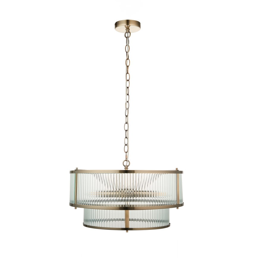 Endon 110944 - Kædeophængt lysekrone RIDGETON 5xE14/6W/230V messing